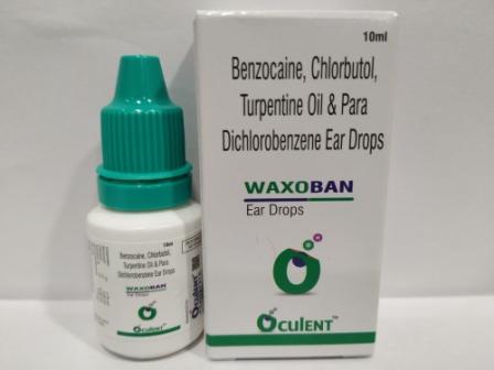 Waxoban | Benzocaine 2.7% + Chlorbutol 5.0% + Turpentine Oil 15.0% + Paradichlorobenzene 2.0%