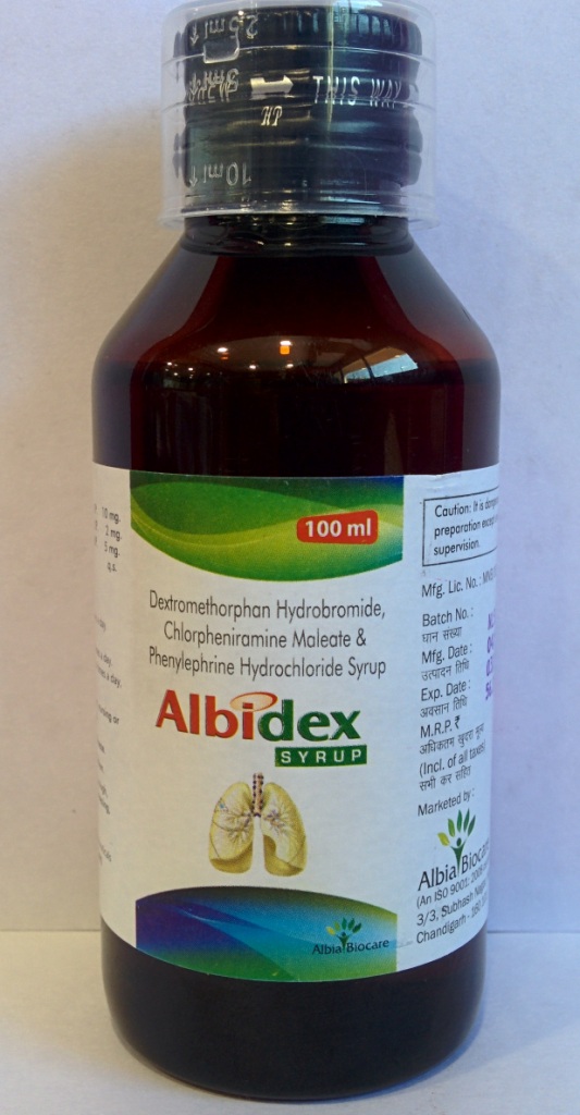 ALBIDEX SYP. | Dextromethorphan 10mg + CPM 2mg + Phenylepherine 5mg (per 5 ml)