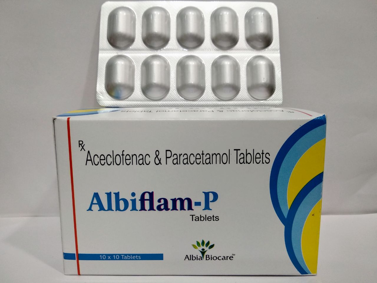 ALBIFLAM-P TAB. | Aceclofenac 100 mg + Paracetamol 325 mg (Alu-Alu)