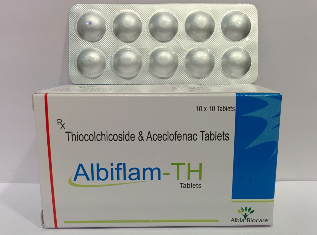 ALBIFLAM-TH TAB. | Aceclofenac 100mg + Thiocolchicoside 4mg