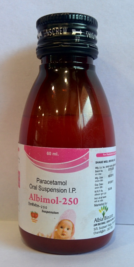 ALBIMOL-250 SUSP. | Paracetamol 250 mg (per 5 ml)
