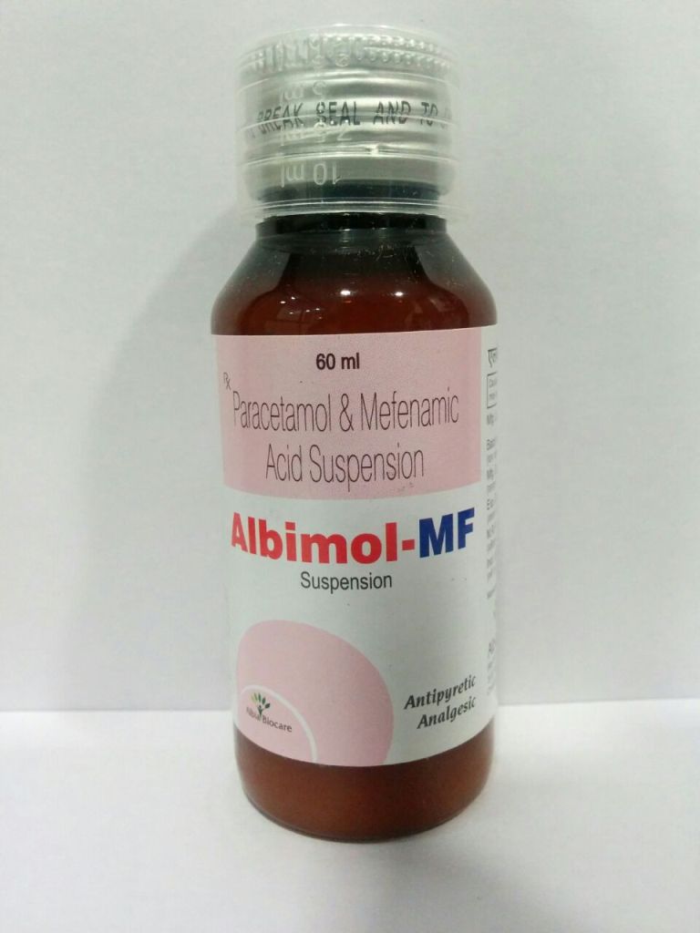 ALBIMOL-MF SUSP. | Paracetamol 125 mg + Mefenamic Acid IP 50 mg (per 5 ml)