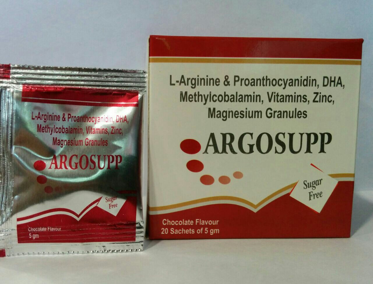 ARGOSUPP | L - Arginine + Proanthocynidin + DHA + Methylcobalamin + Vitamins + Folic Acid, + Zinc + Magneisum