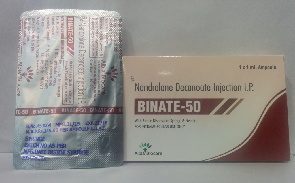 BINATE-50 | Nandrolone Decanoate 50 mg with Dispo Syringe
