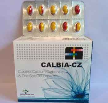 CALBIA-CZ SOFTGEL | Calcitriol 0.25mcg + Calcium Carbonate 500mg eq. to Calcium 200mg + Zinc 7.5mg