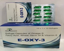 E-OXY-3 SOFTGEL | Vitamin E 400 I.U.+ Omega-3 Fatty Acid 30mg + Wheat Germ Oil 100mg
