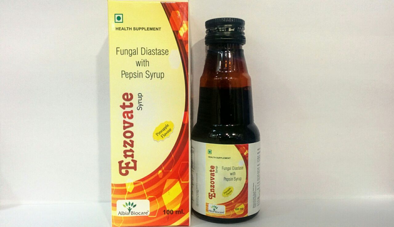 ENZOVATE SYP. | Fungal Diastase (1:600) 50 mg + Pepsin (1:3000) 10 mg (per 15 ml)