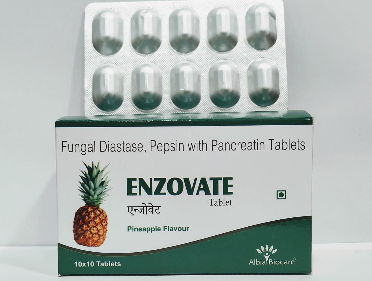 ENZOVATE Tablet | Fungal Diastase (1:1200) 10mg + Pepsin (1:3000) 5mg + Pancreatin 200mg 