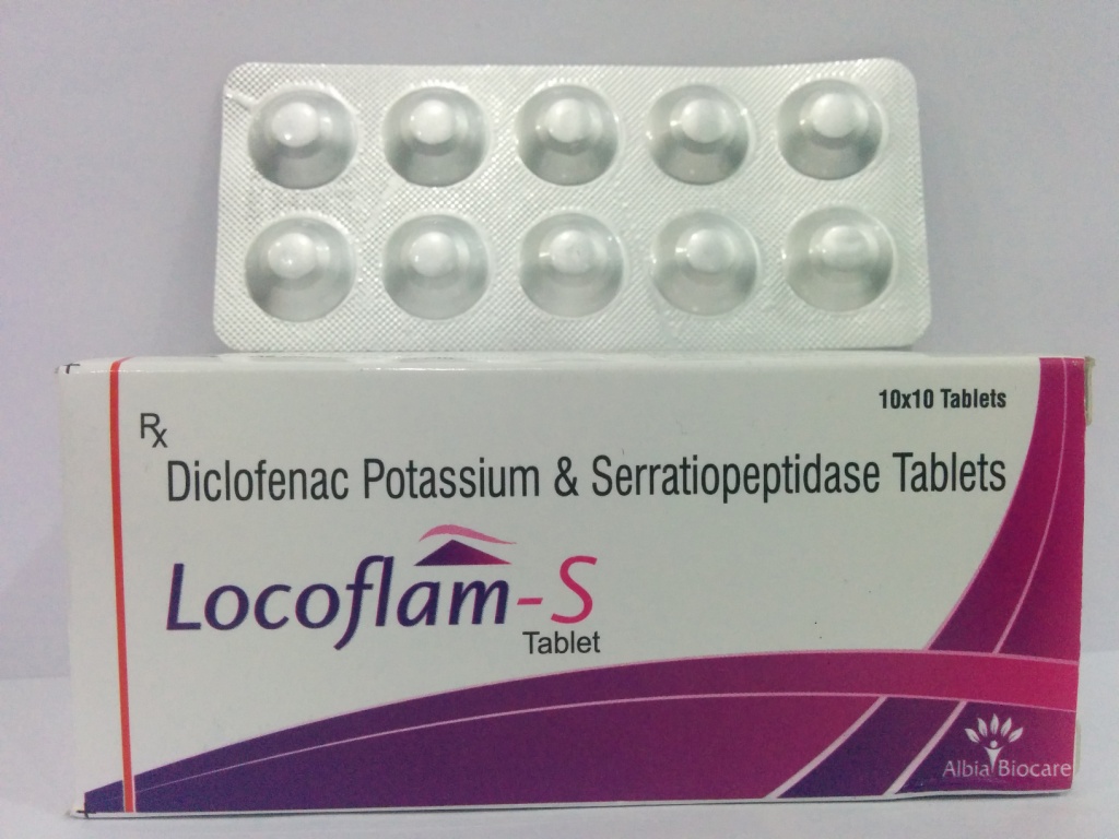 Locoflam S Tab Diclofenac Potassium 50mg Serratiopeptidase