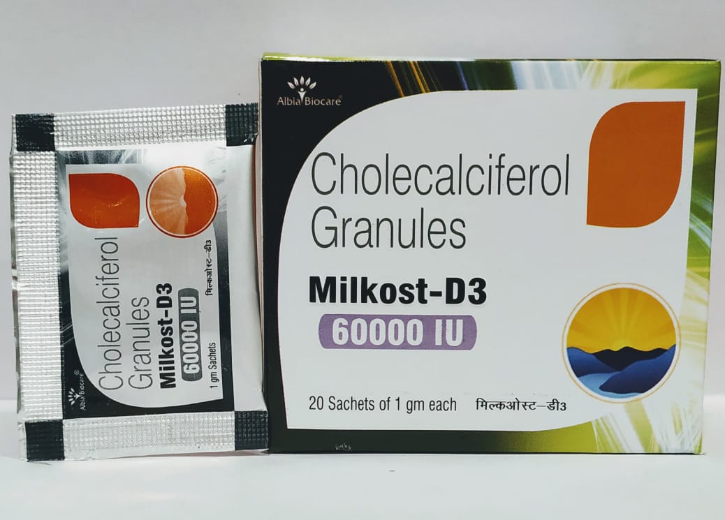 MILKOST-D3 SACHET | Cholecalciferol 60,000 I.U. Granules