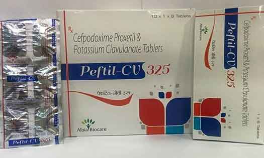 PEFTIL-CV 325 TAB. | Cefpodoxime Proxetil 200 mg + Clavulanic Acid 125mg 