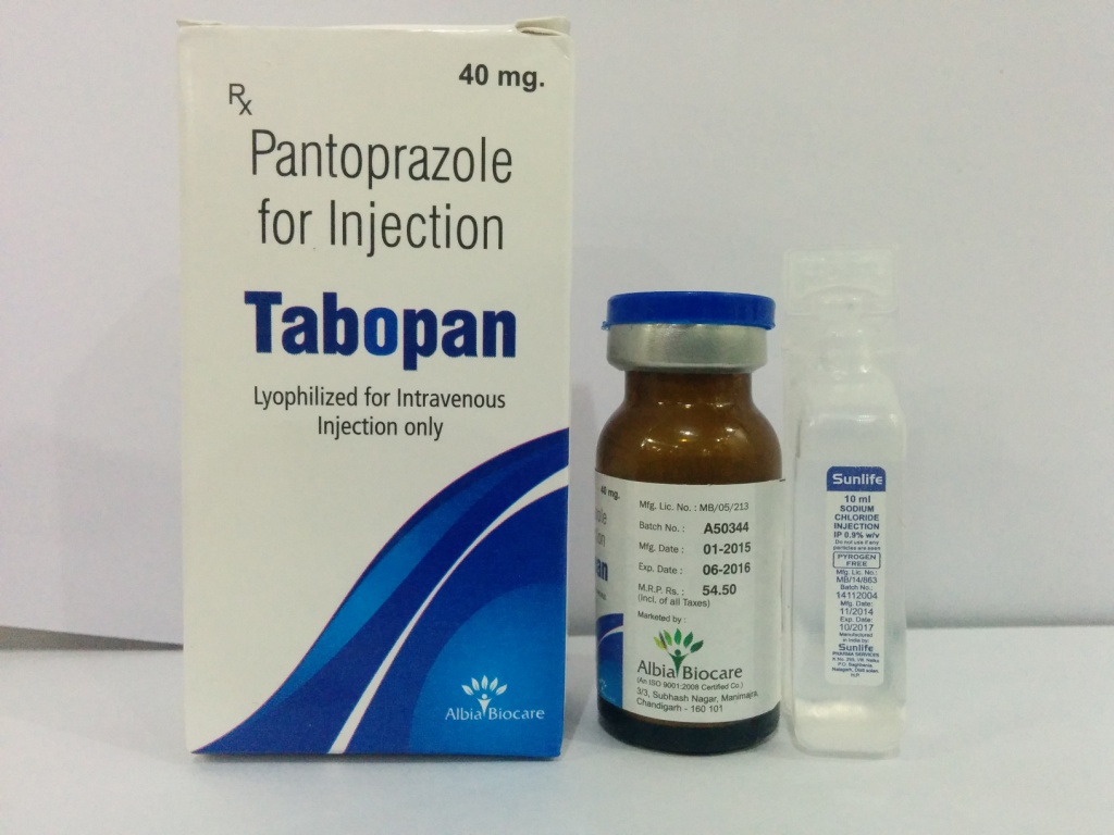TABOPAN-40 Inj | Pantoprazole 40 mg + WFI