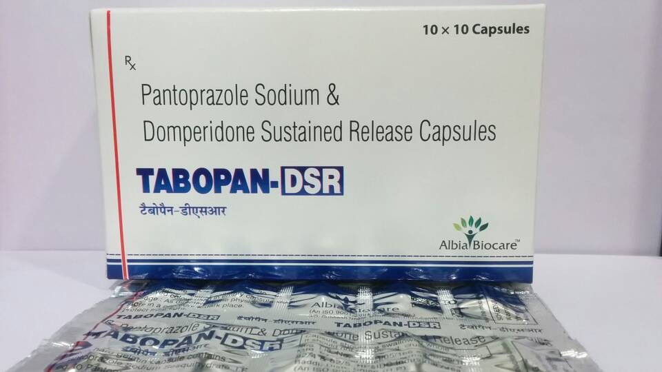 TABOPAN-DSR CAP(Poly Strip Pack) | Pantoprazole 40 mg + Domperidone 30 mg (SR) (Poly strip pack)