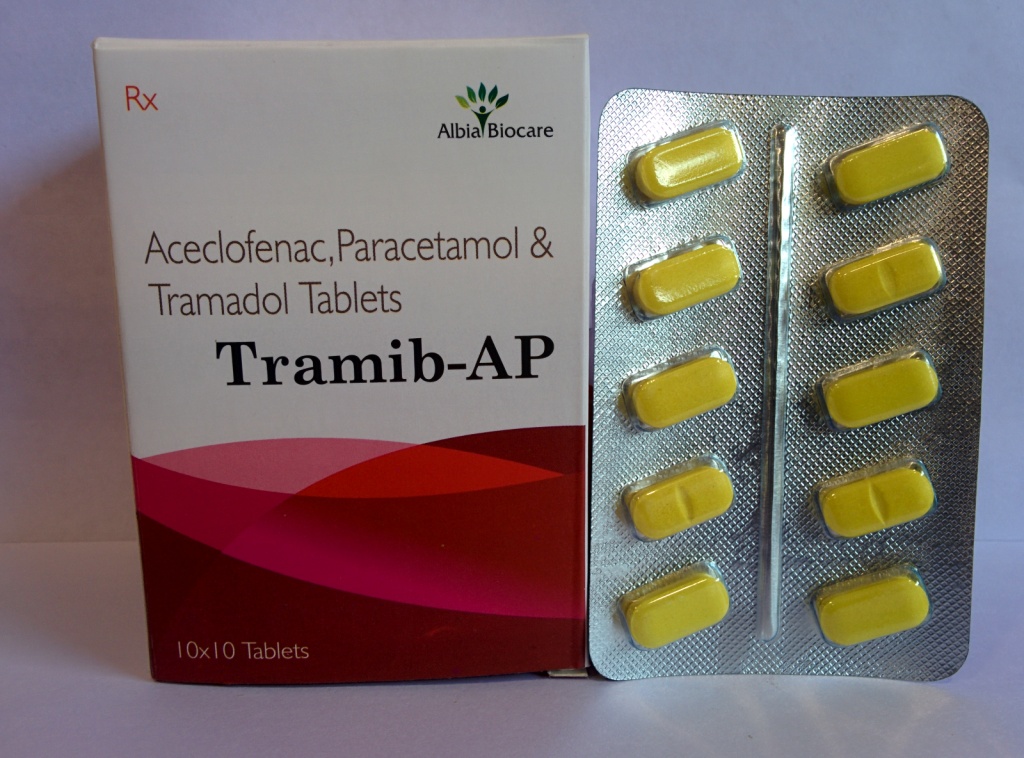 TRAMIB-AP TAB. | Tramadol 37.5 mg+ Paracetamol 325mg + Aceclofenac 100mg (Chicklet Blister)