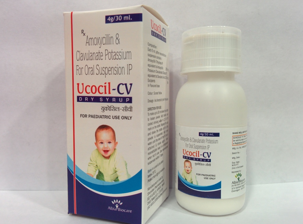 UCOCIL-CV Dry Susp | Amoxycillin 200mg + Clavulanic Acid 28.5mg (per 5 ml)