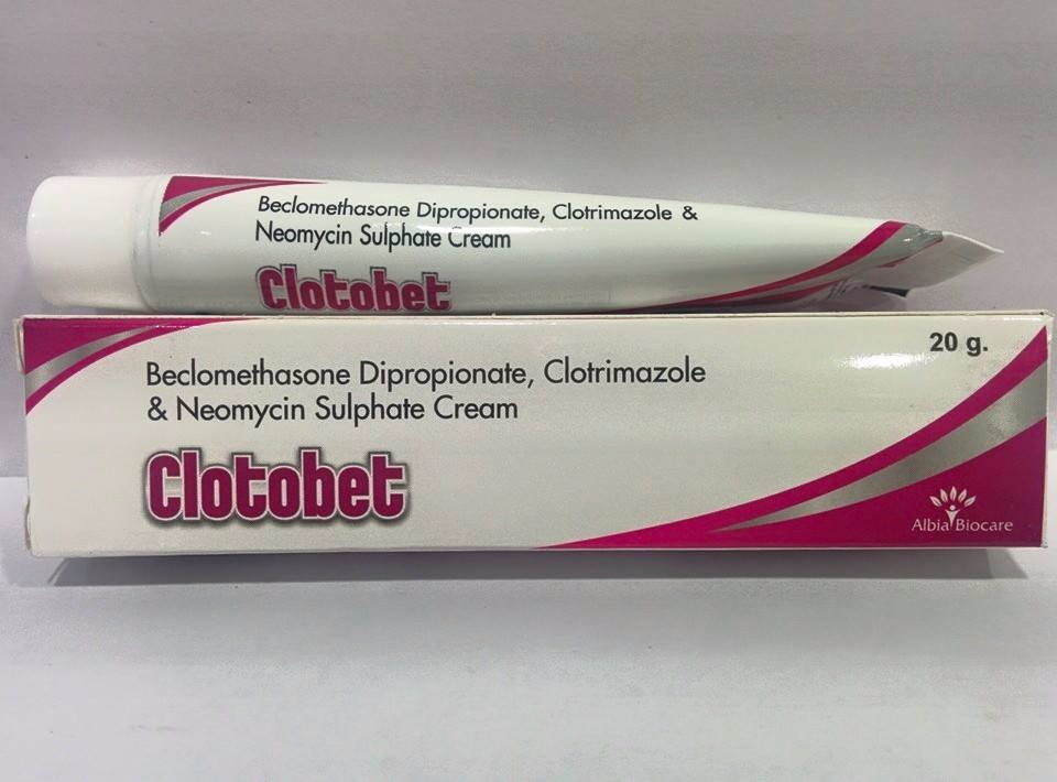 CLOTOBET | Neomycin Sulphate 0.5%w/w + Beclomethasone Dipropionate 0.025%w/w + Clotrimazole 1%w/w